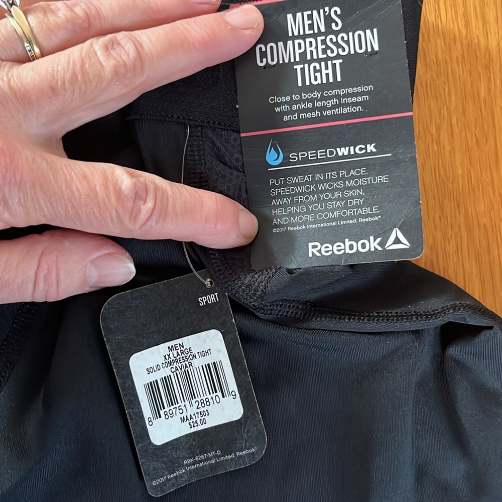 NWT Reebok Men’s Compression Tights - Picture 3 of 5